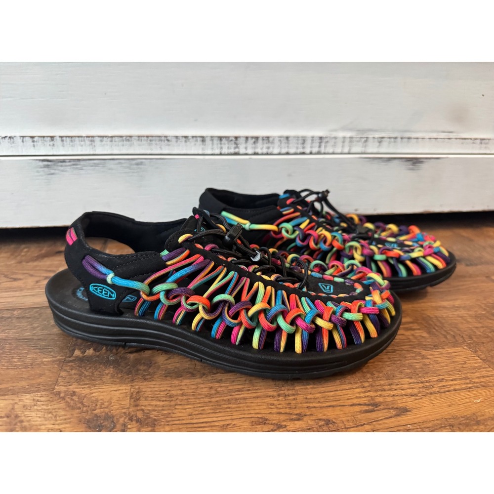 KEEN Uneek Tie Dye Rainbow Sneaker Sandals Size 9